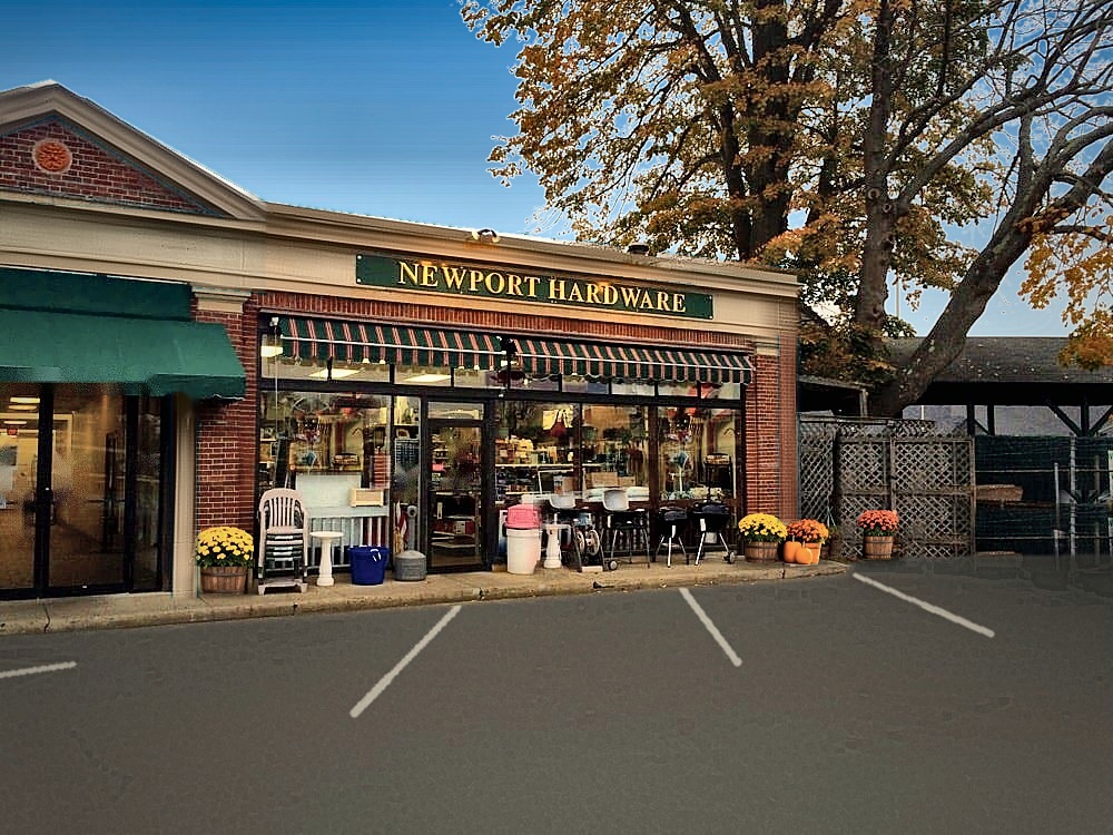 Newport Hardware storefront at 1 Casino Terrace in Newport, RI